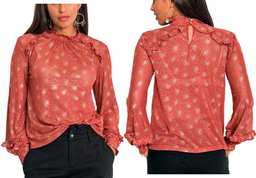 Mesh shirt bluse - ,